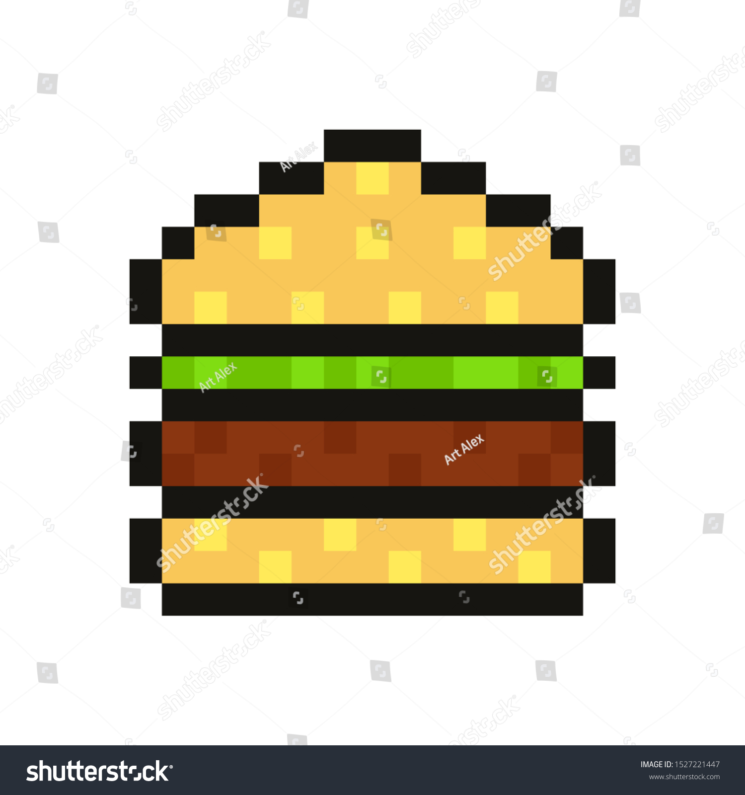 Detail Burger Pixel Art Nomer 41