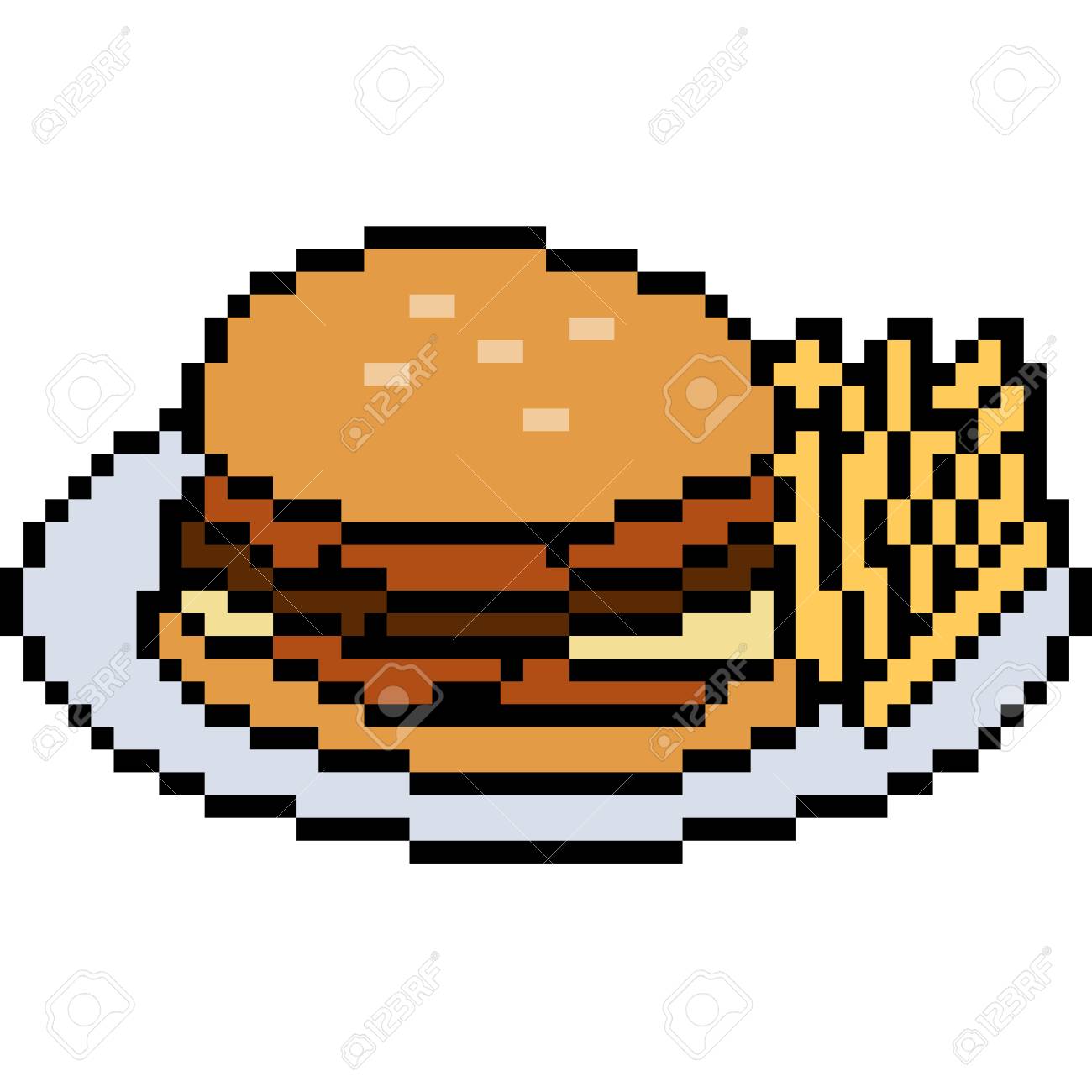 Detail Burger Pixel Art Nomer 47