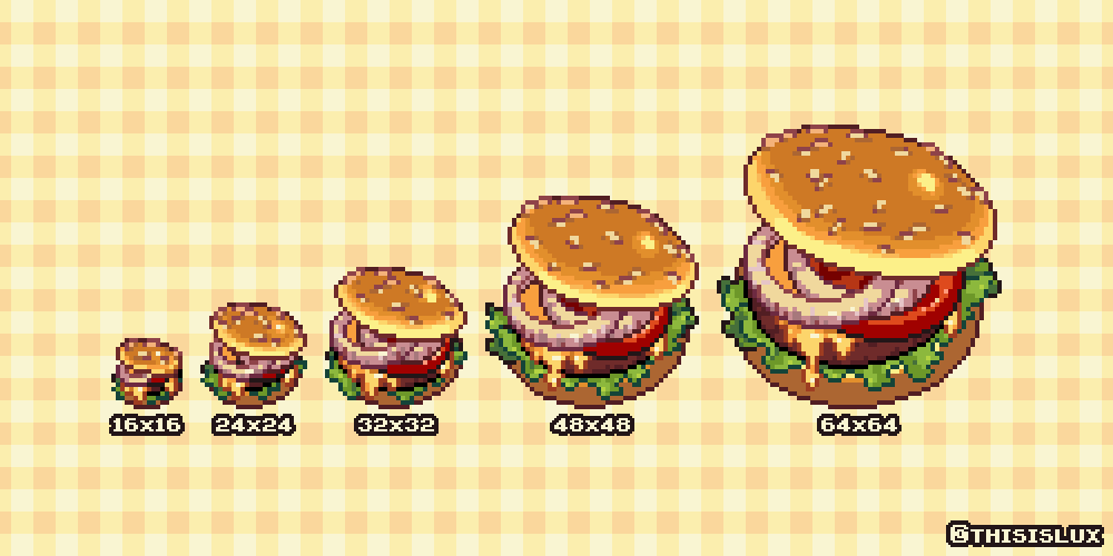 Detail Burger Pixel Art Nomer 48