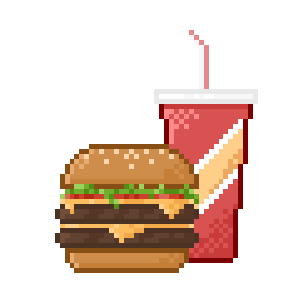 Detail Burger Pixel Art Nomer 54