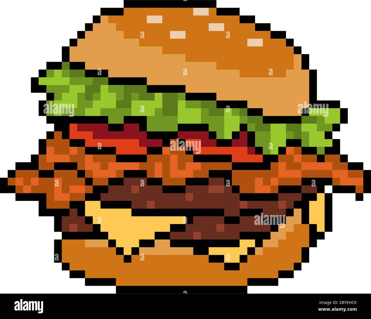 Detail Burger Pixel Art Nomer 7