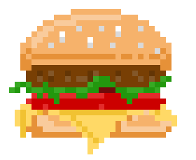 Detail Burger Pixel Art Nomer 8