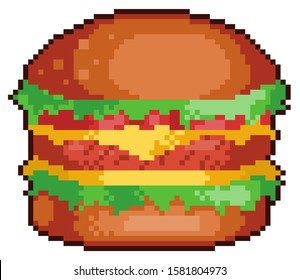 Detail Burger Pixel Art Nomer 9