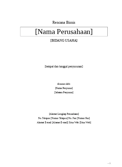 Detail Business Plan Contoh Nomer 9