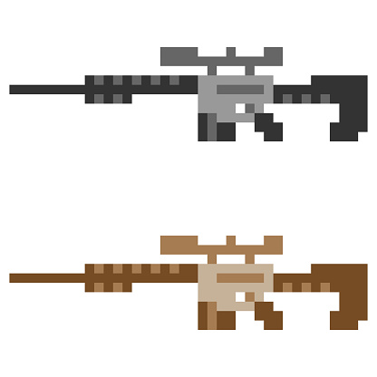 Detail Pixel Art Gun Nomer 19