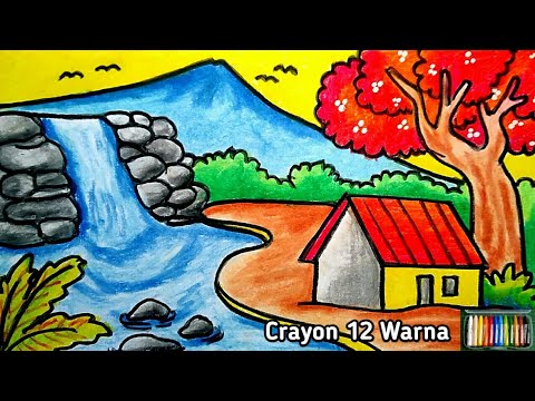 Detail Gambar Air Terjun Dengan Crayon Nomer 22