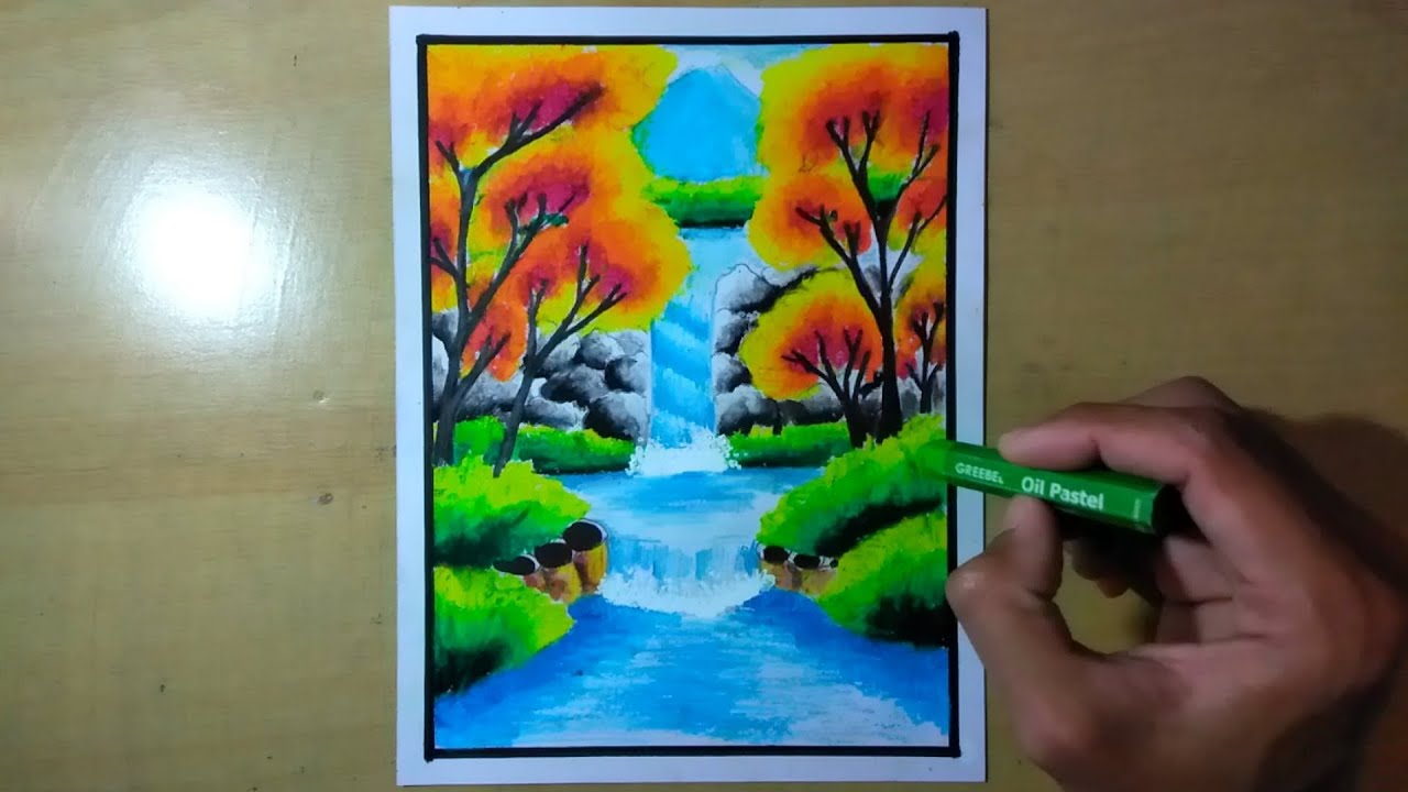 Detail Gambar Air Terjun Dengan Crayon Nomer 10