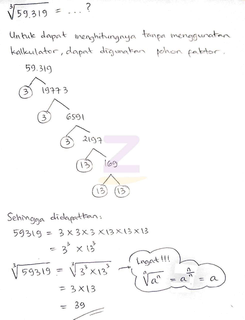 Detail Gambar Akar Pangkat 3 Nomer 40