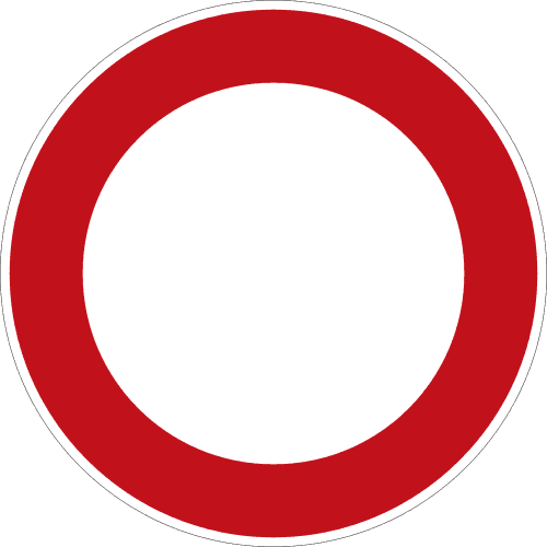 Schild Roter Kreis - KibrisPDR