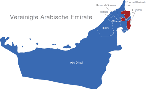 Detail Vereinigte Arabische Emirate Karte Nomer 2