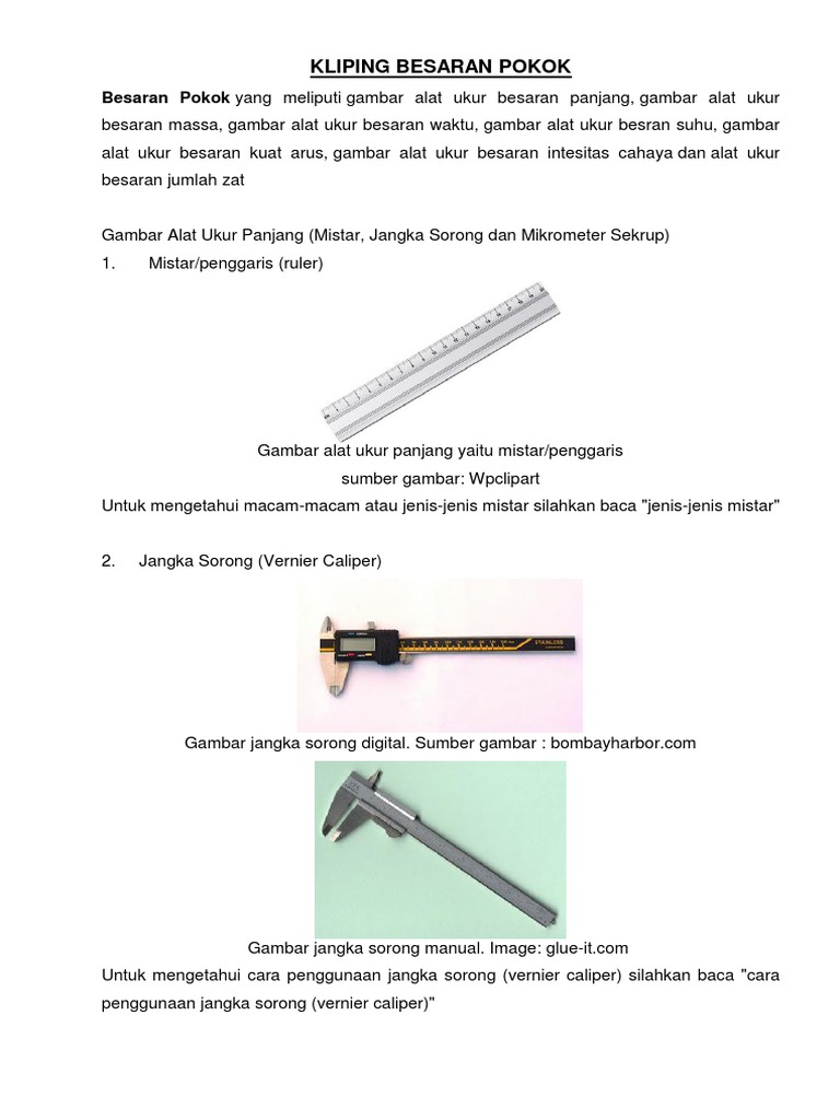 Detail Gambar Alat Ukur Panjang Besaran Pokok Nomer 19