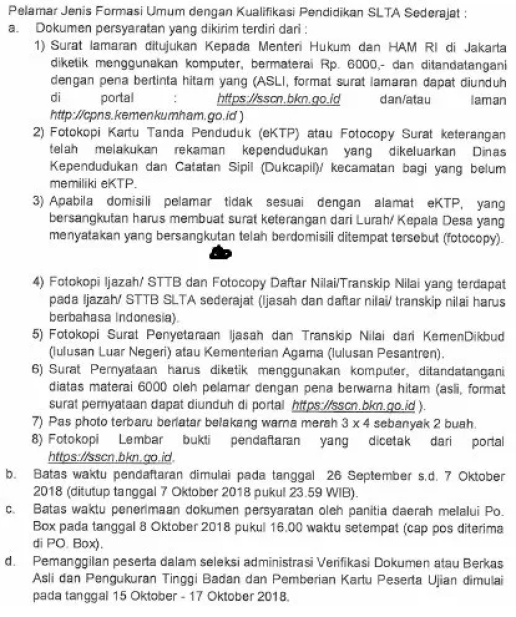 Detail Gambar Amplop Pengiriman Cpns 2018 Kemenhumkam Nomer 22