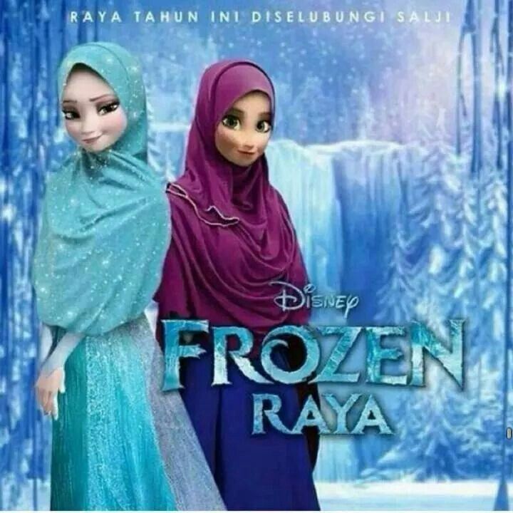 Gambar Ana Dan Elsa Frozen Pake Jilbab - KibrisPDR