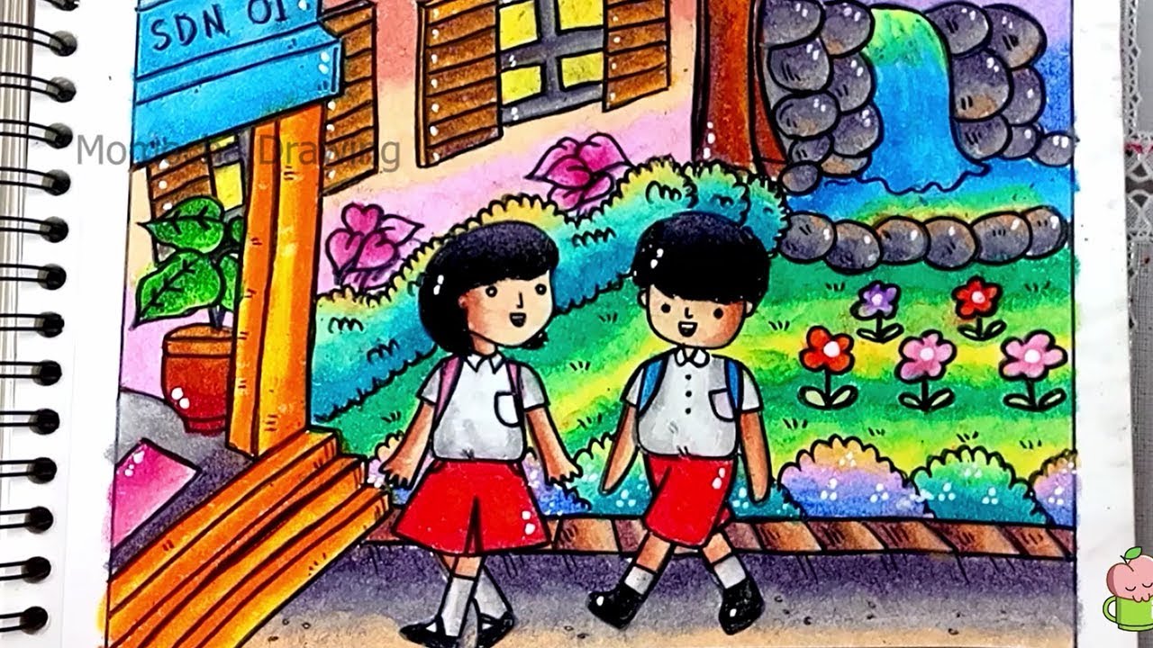 Detail Gambar Anak Berangkat Sekolah Kartun Nomer 19