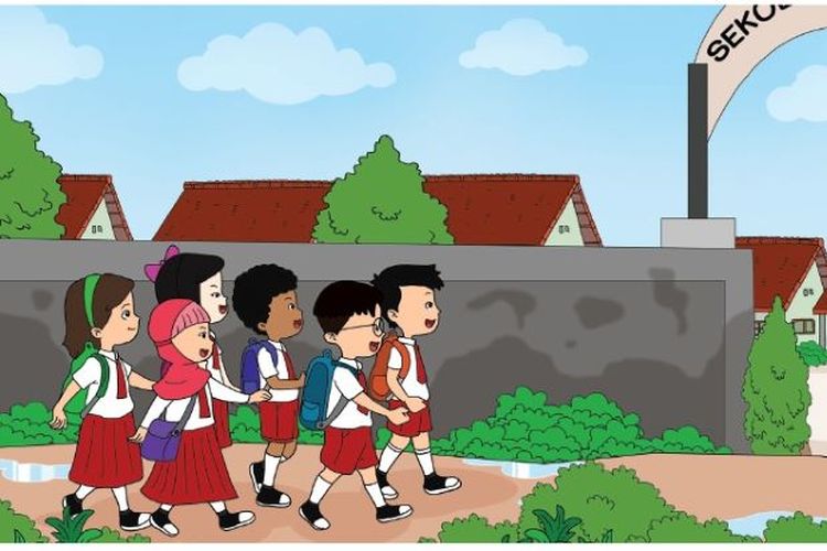 Detail Gambar Anak Berangkat Sekolah Kartun Nomer 41