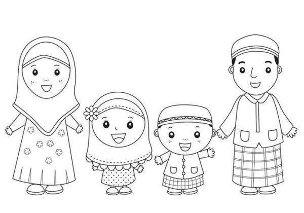 Detail Gambar Anak Muslim Untuk Mewarnai Nomer 3