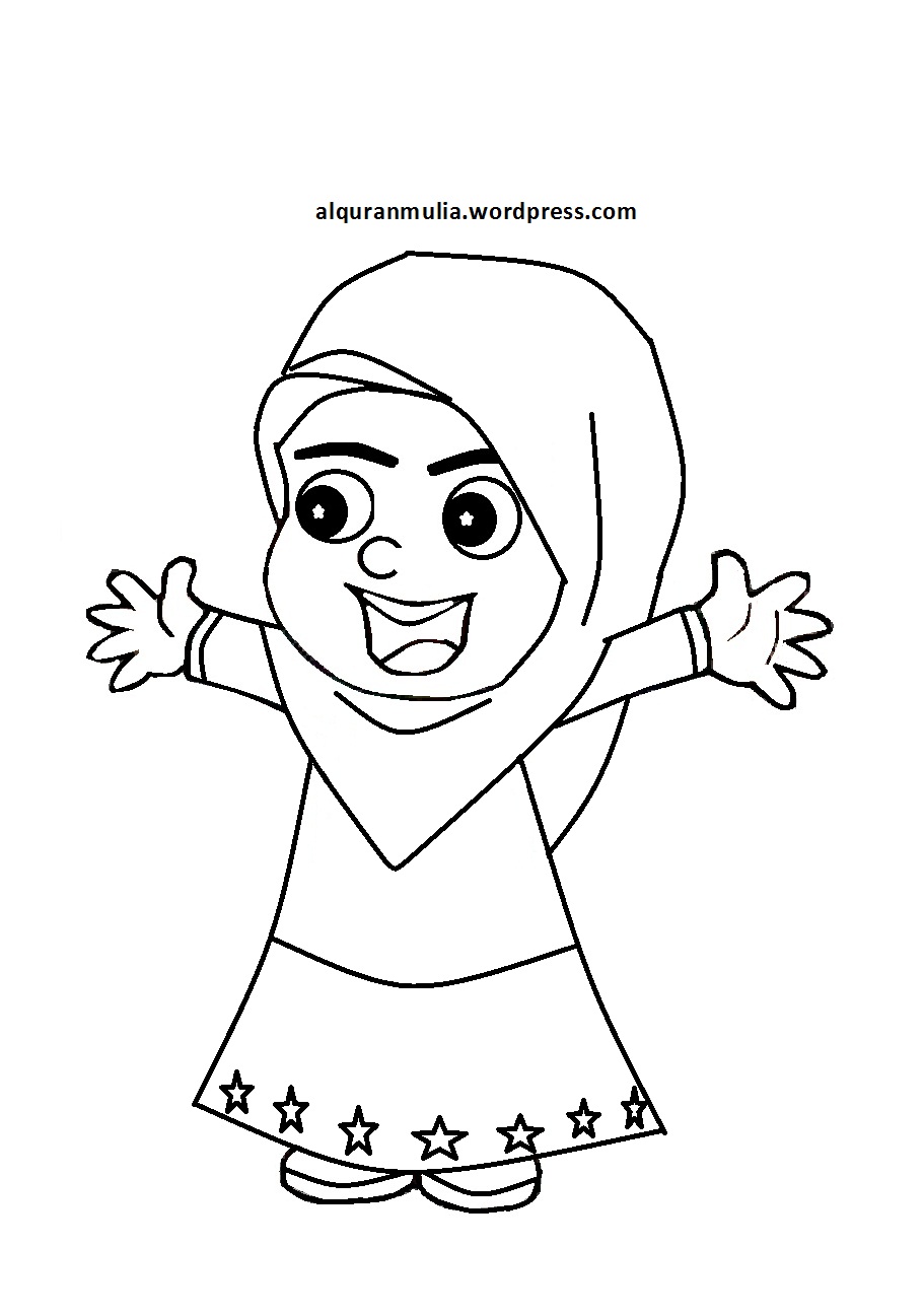 Detail Gambar Anak Muslim Untuk Mewarnai Nomer 49