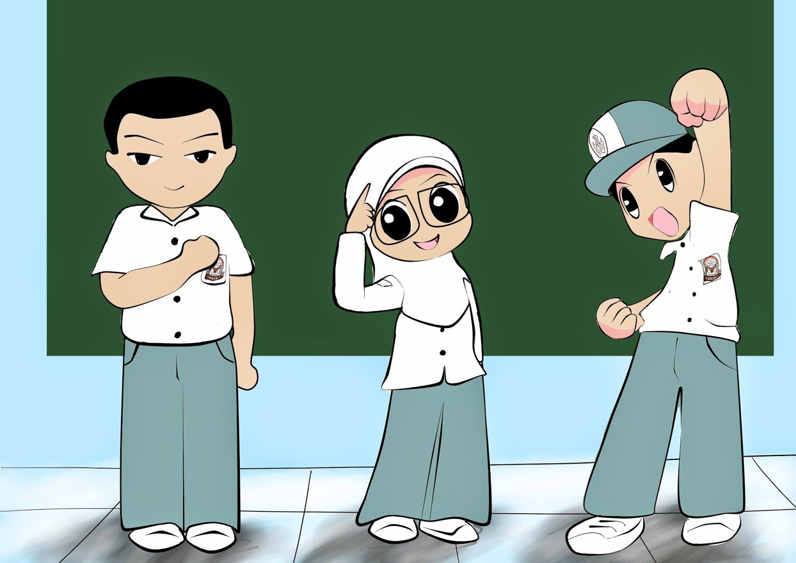 Detail Gambar Anak Sekolah Muslim Kartun Nomer 7