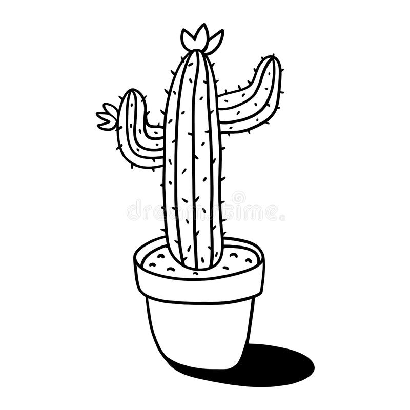 Detail Cactus Black And White Clipart Nomer 10