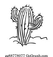 Detail Cactus Black And White Clipart Nomer 19