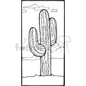 Detail Cactus Black And White Clipart Nomer 34