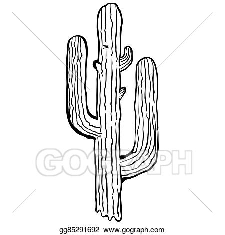 Detail Cactus Black And White Clipart Nomer 36
