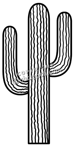 Detail Cactus Black And White Clipart Nomer 38
