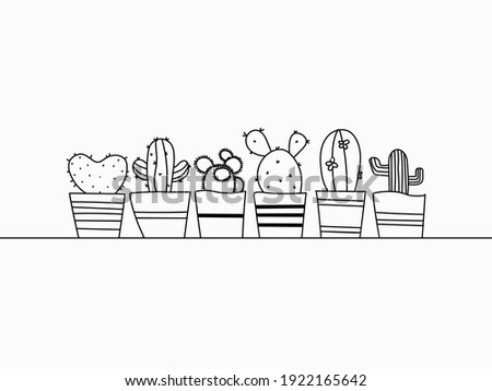 Detail Cactus Black And White Clipart Nomer 44