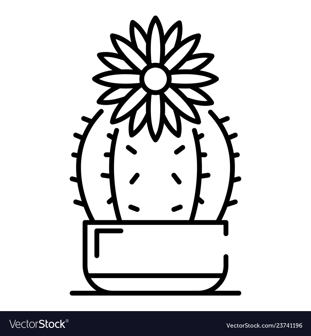 Detail Cactus Flower Clipart Black And White Nomer 3