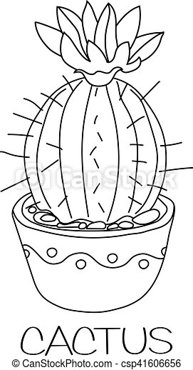 Detail Cactus Flower Clipart Black And White Nomer 21