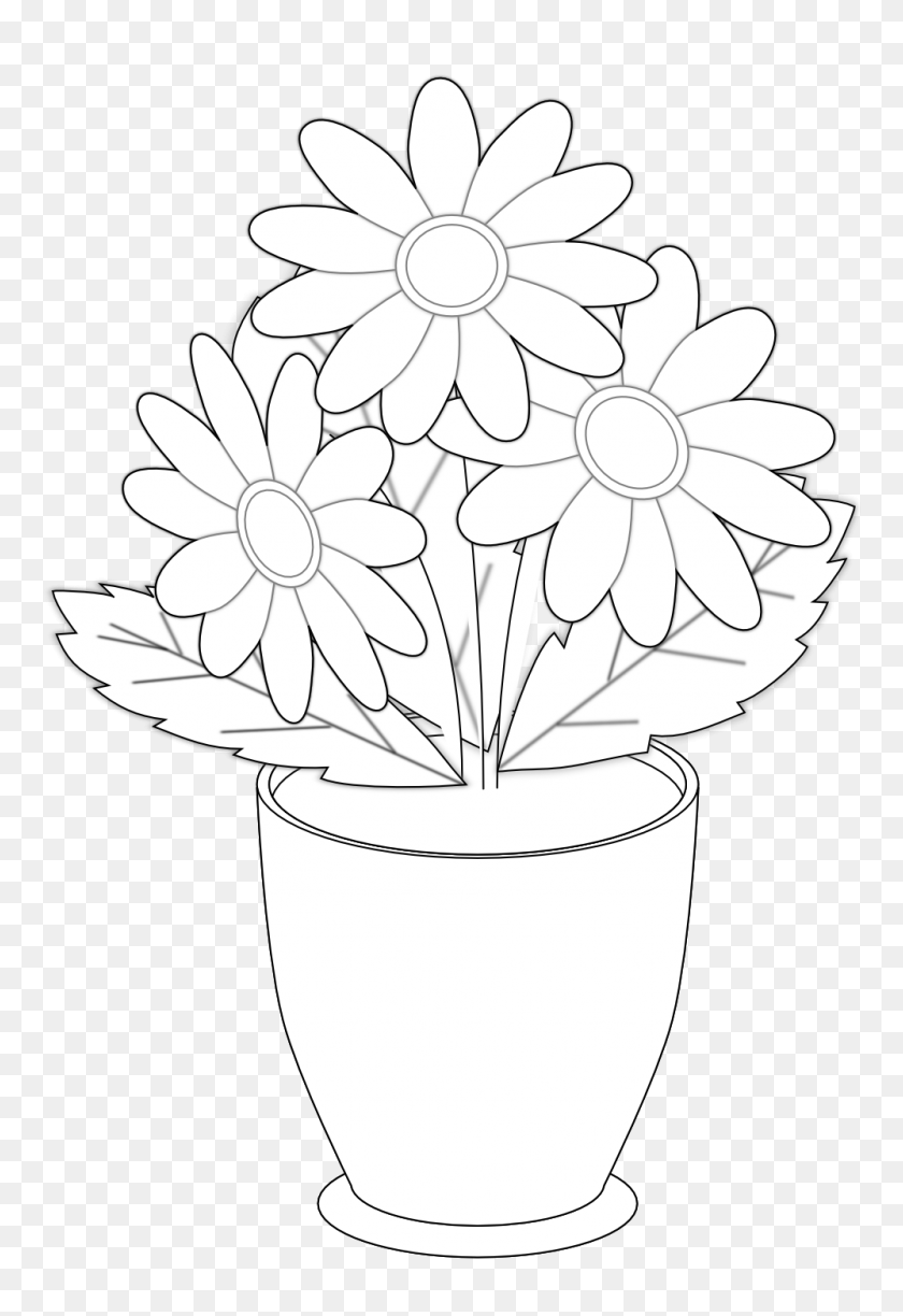 Detail Cactus Flower Clipart Black And White Nomer 32