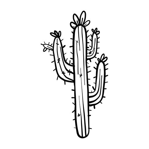 Detail Cactus Flower Clipart Black And White Nomer 43