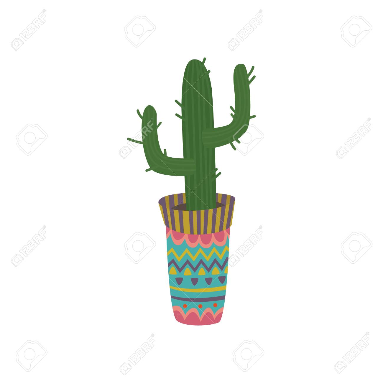 Detail Cactus In A Pot Clipart Nomer 46