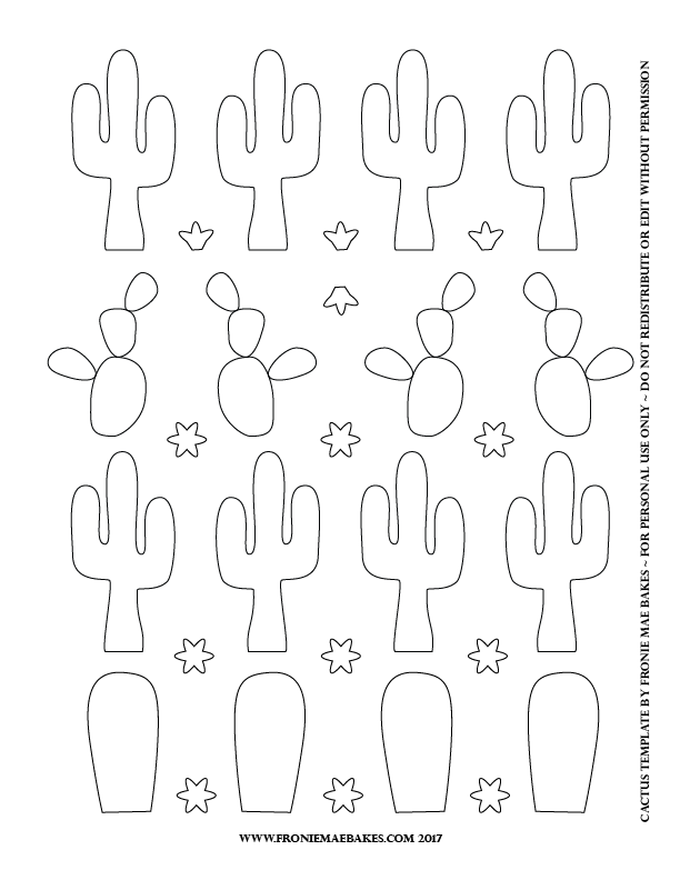 Cactus Macaron Template - KibrisPDR