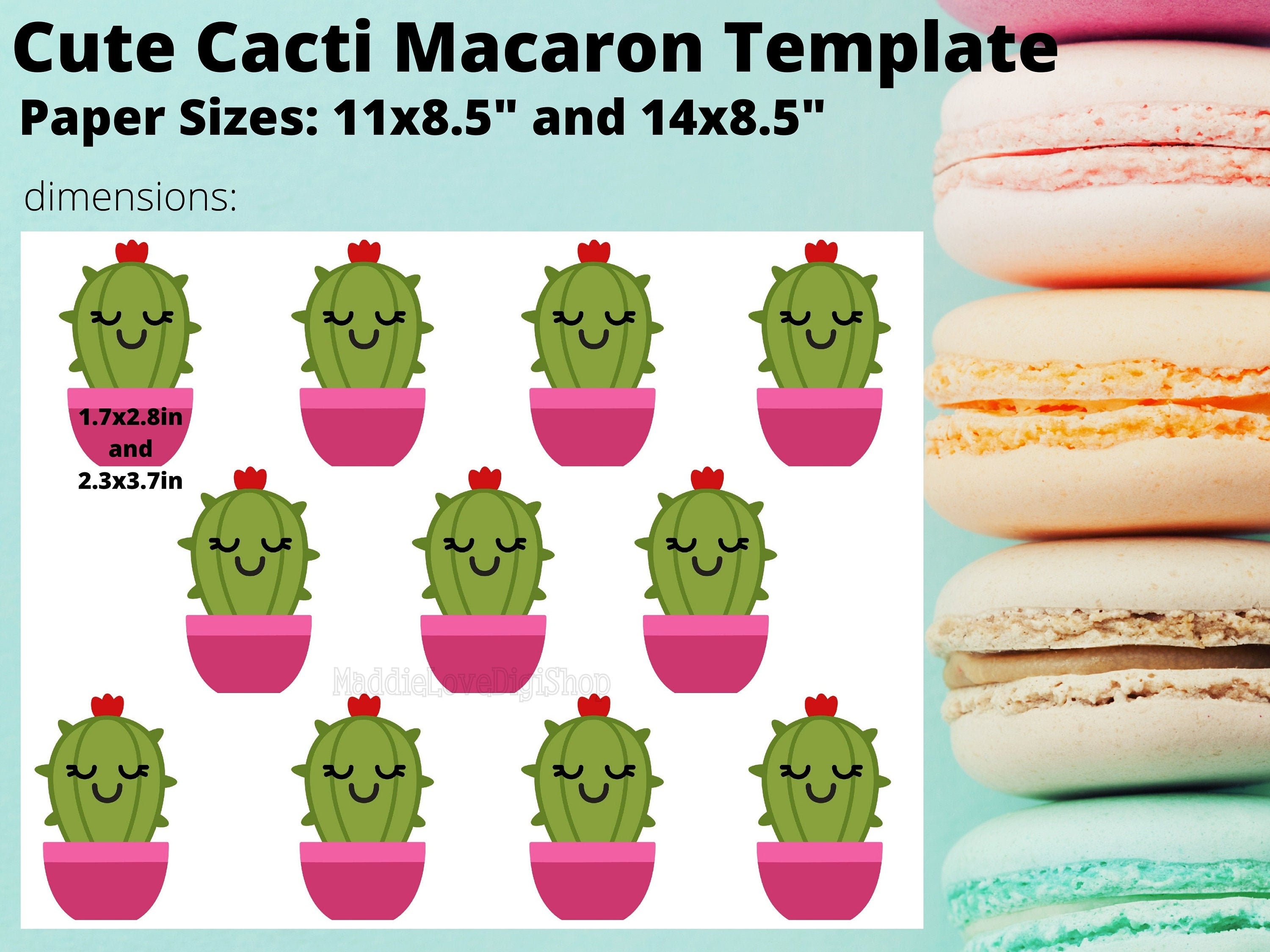 Detail Cactus Macaron Template Nomer 8