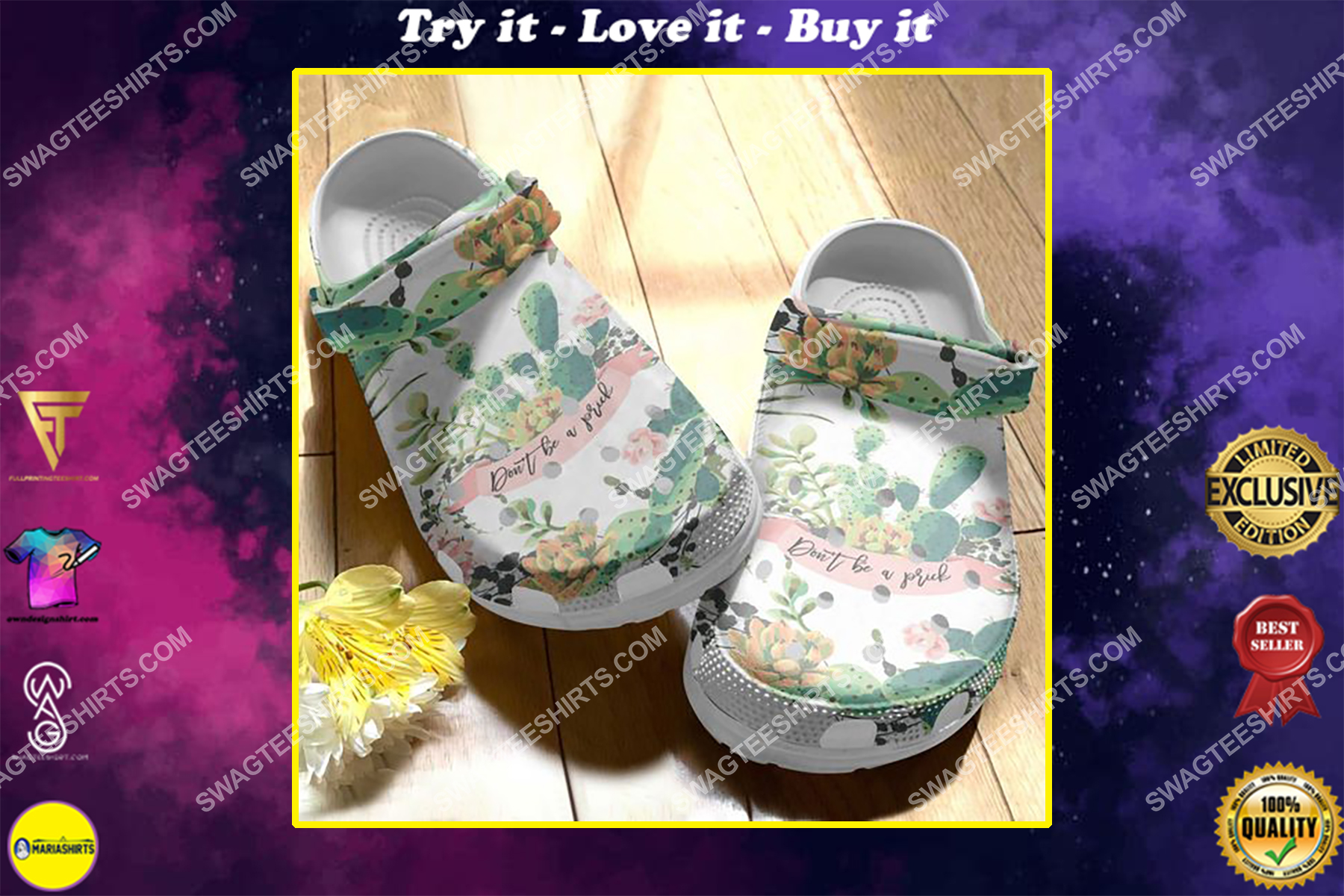 Detail Cactus Print Crocs Nomer 41