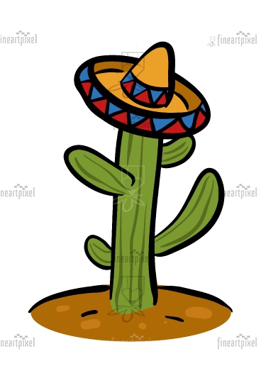 Detail Cactus With Sombrero Clipart Nomer 7