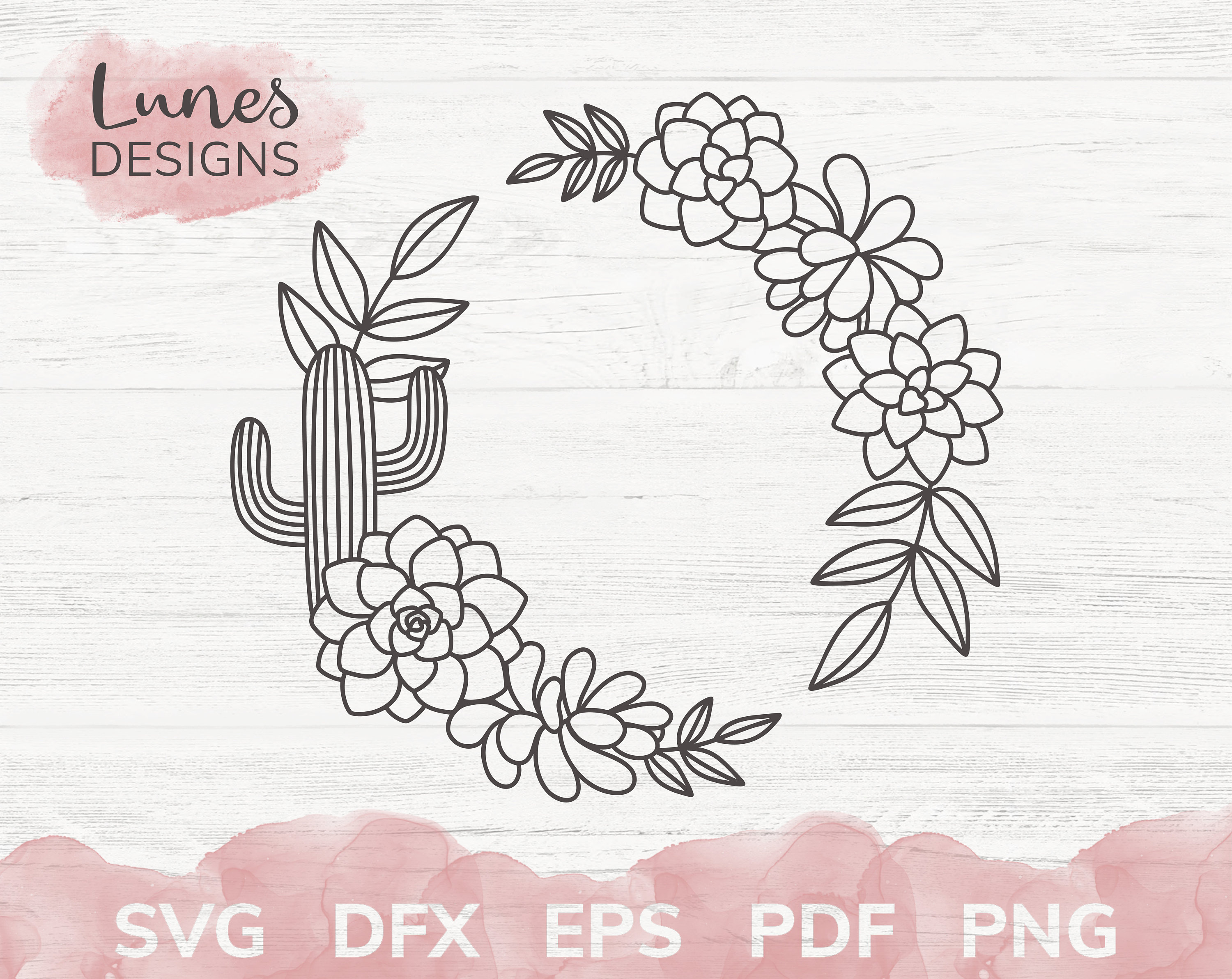 Detail Cactus Wreath Clipart Nomer 17