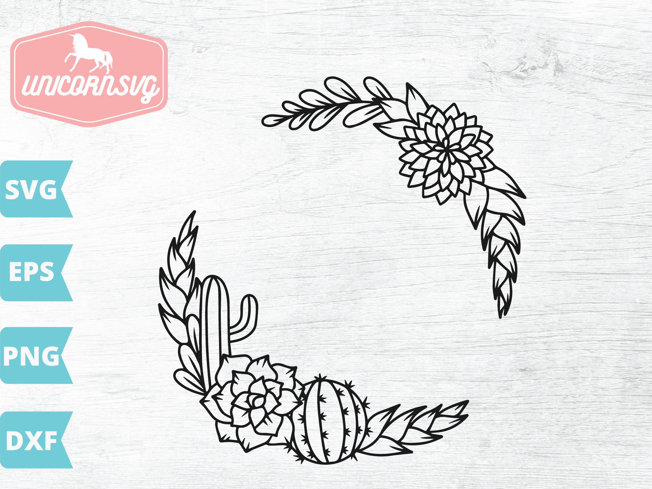 Detail Cactus Wreath Clipart Nomer 22