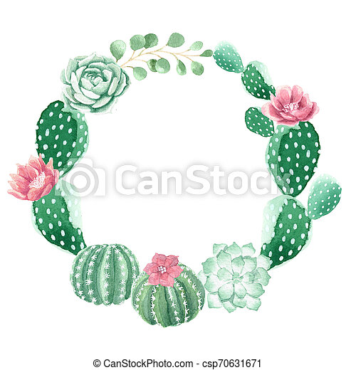 Detail Cactus Wreath Clipart Nomer 36