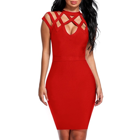 Detail Cage Bandage Dress Nomer 38