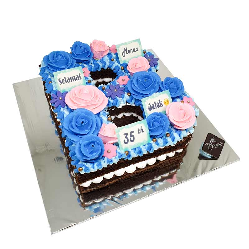 Detail Cake Huruf R Nomer 40