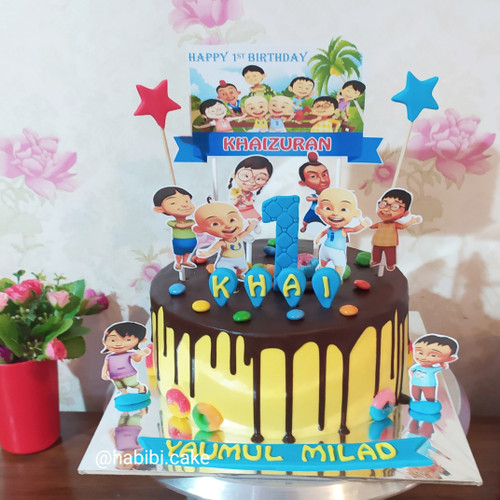 Detail Cake Upin Ipin Nomer 9