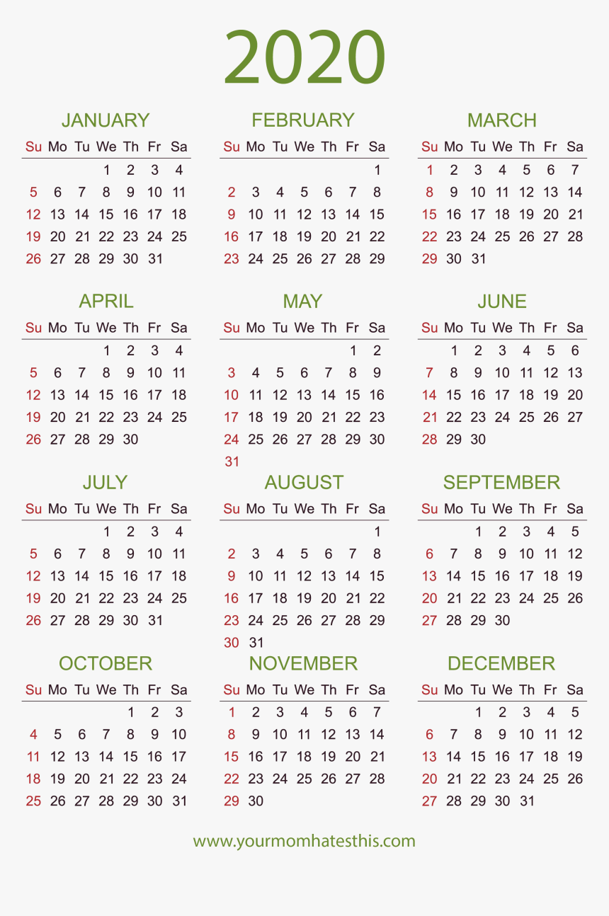 Download Calendar 2020 Png Nomer 42