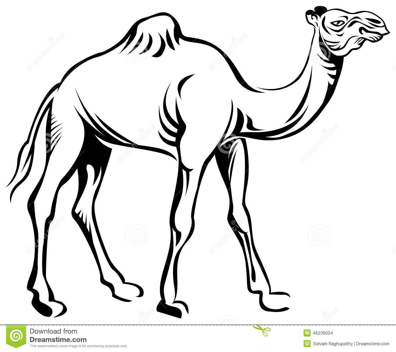 Detail Camel Black And White Clipart Nomer 16