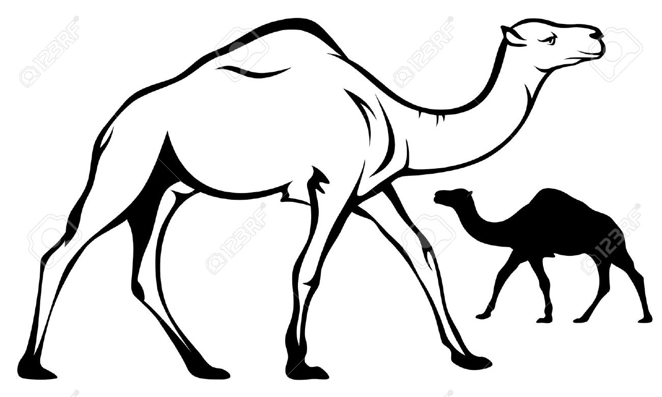 Detail Camel Black And White Clipart Nomer 8