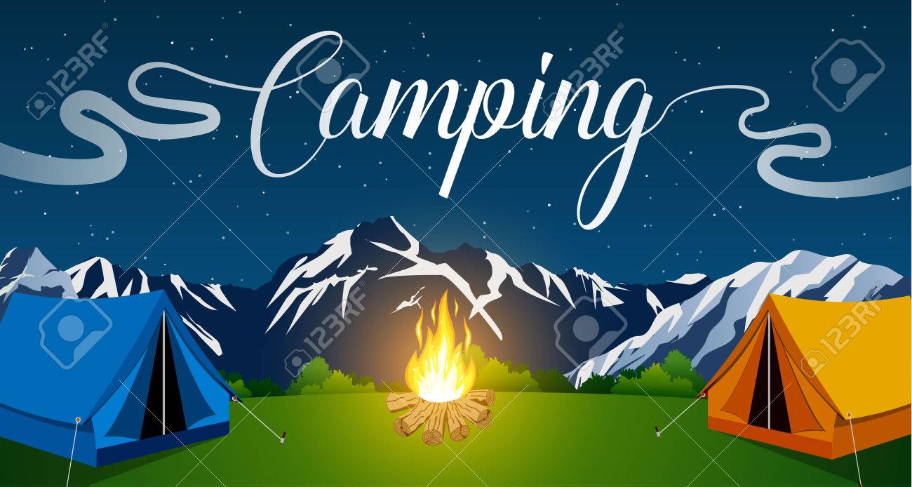 Detail Camping Background Vector Nomer 13
