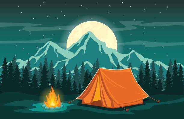 Detail Camping Background Vector Nomer 14