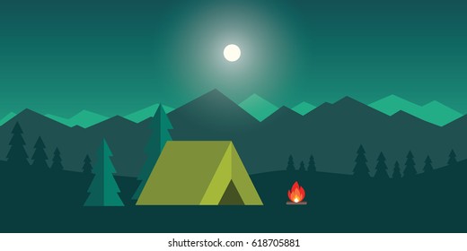 Detail Camping Background Vector Nomer 26