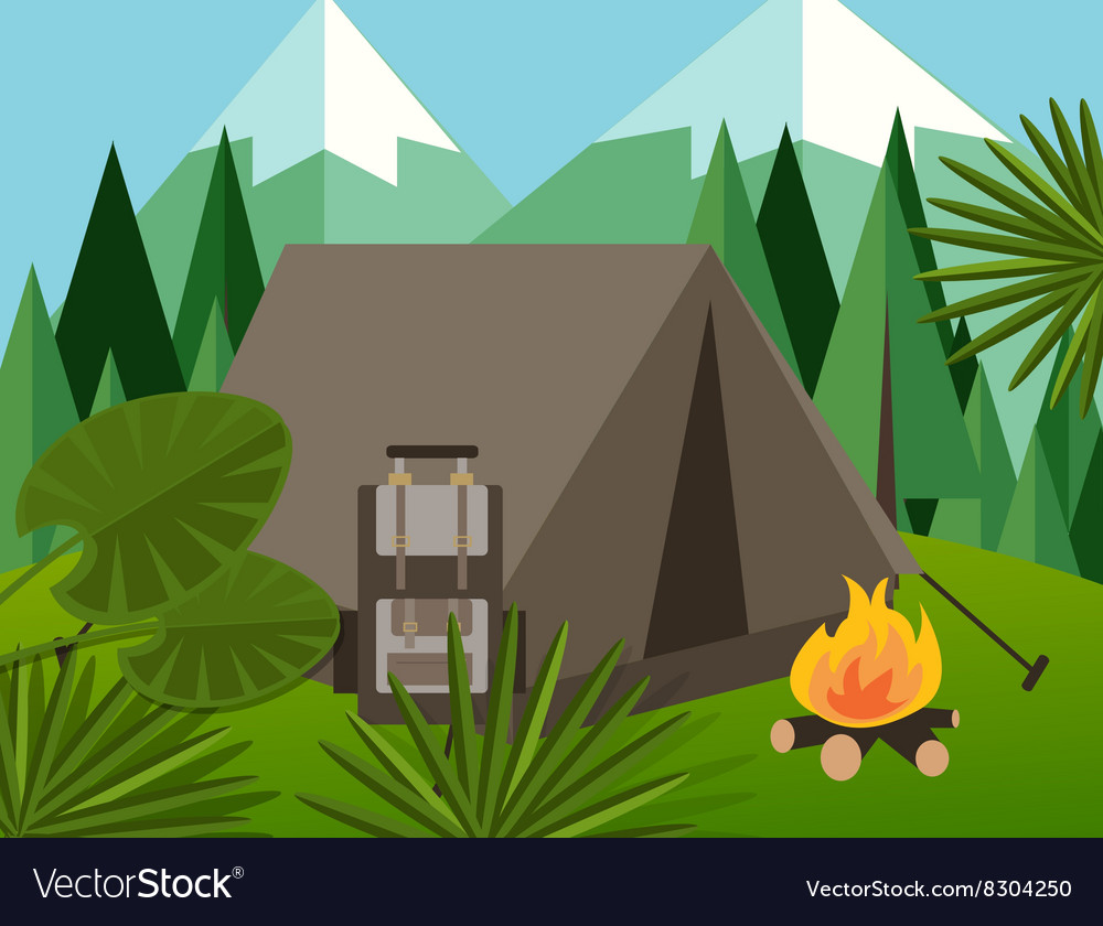 Detail Camping Background Vector Nomer 29